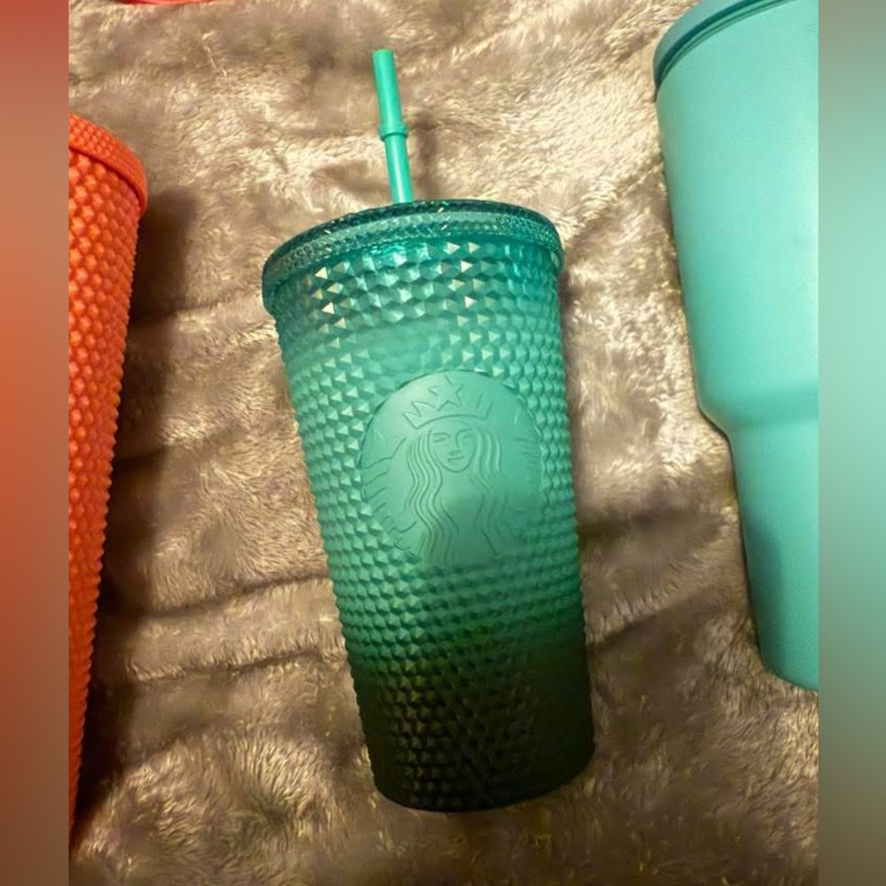 Starbucks Textured Green Tumbler with Straw